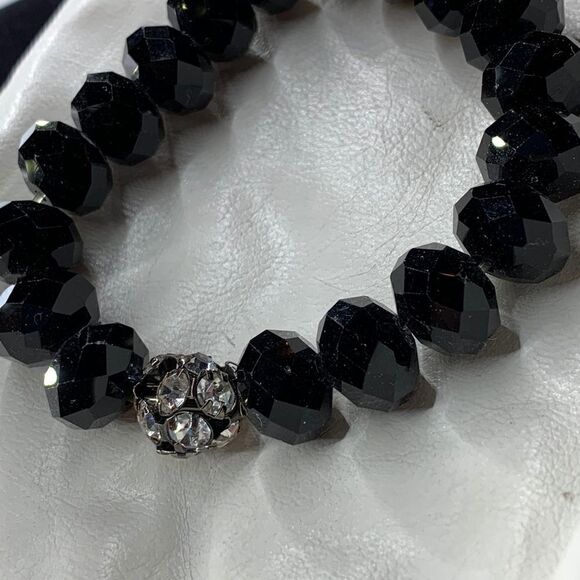 Beautiful Black Beveled Glass Beads - Picture 1 of 4